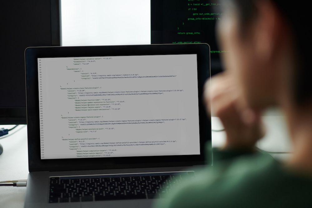 a person working on computer software