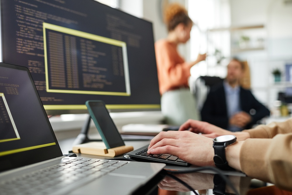 a person working on a computer program