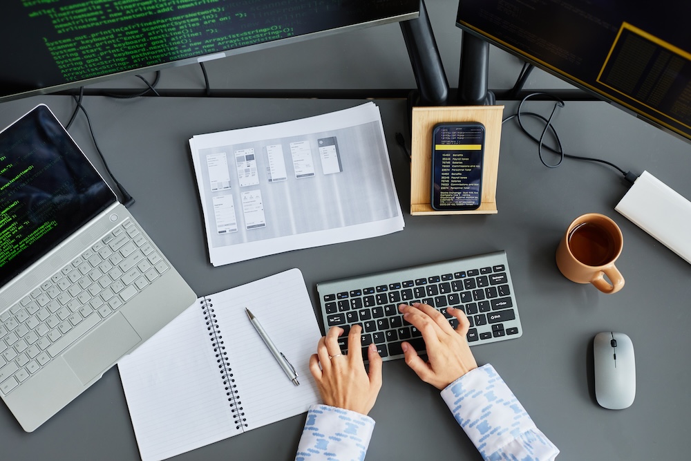 a person working on a computer program