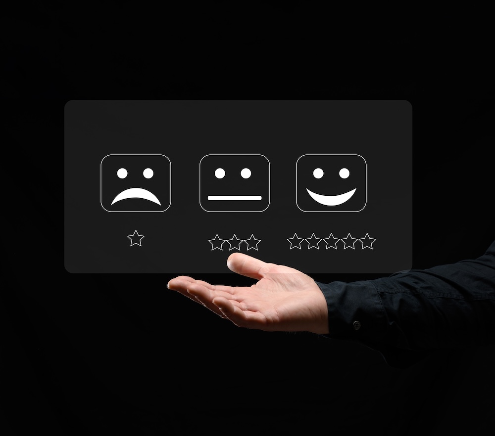 using a sad or happy face to rank reviews online